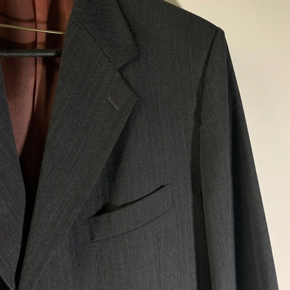 UNGARO UOMO Paris Brown Pure Wool 3 Button Blazer Jacket Sport‎ Coat Suit Sz 46R